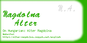 magdolna alter business card